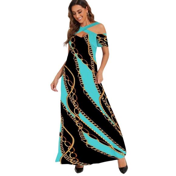 Unbranded Dresses & Skirts - NWOT Womens Loose Sundress Casual Off Shoulder Beach Maxi‎ Back V Neck